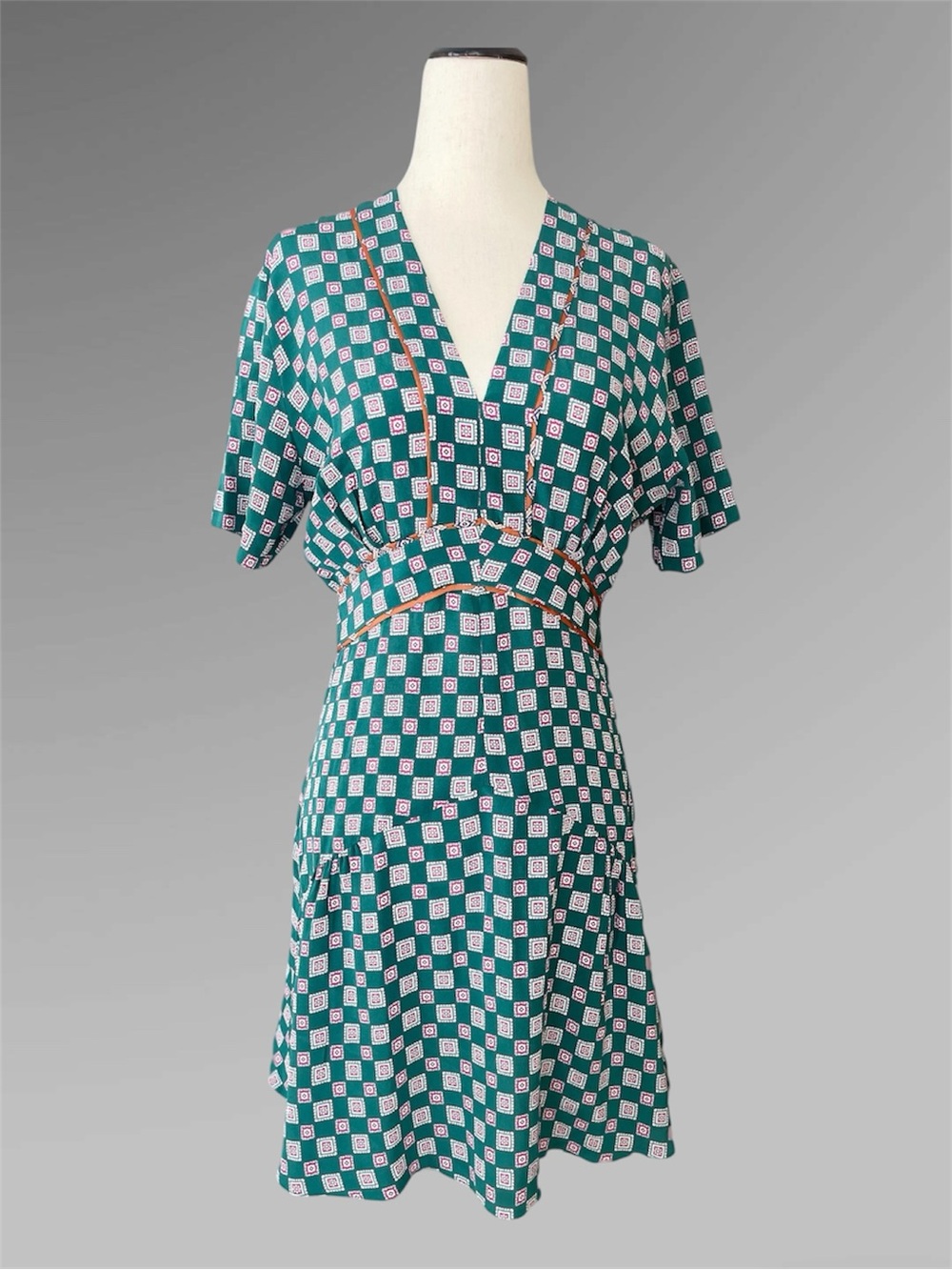 Sandro Silk Kate Middleton Dress Geometric Print